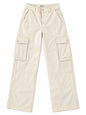 TNA Aritzia Cream Cargo Pants Wide Leg Size 2